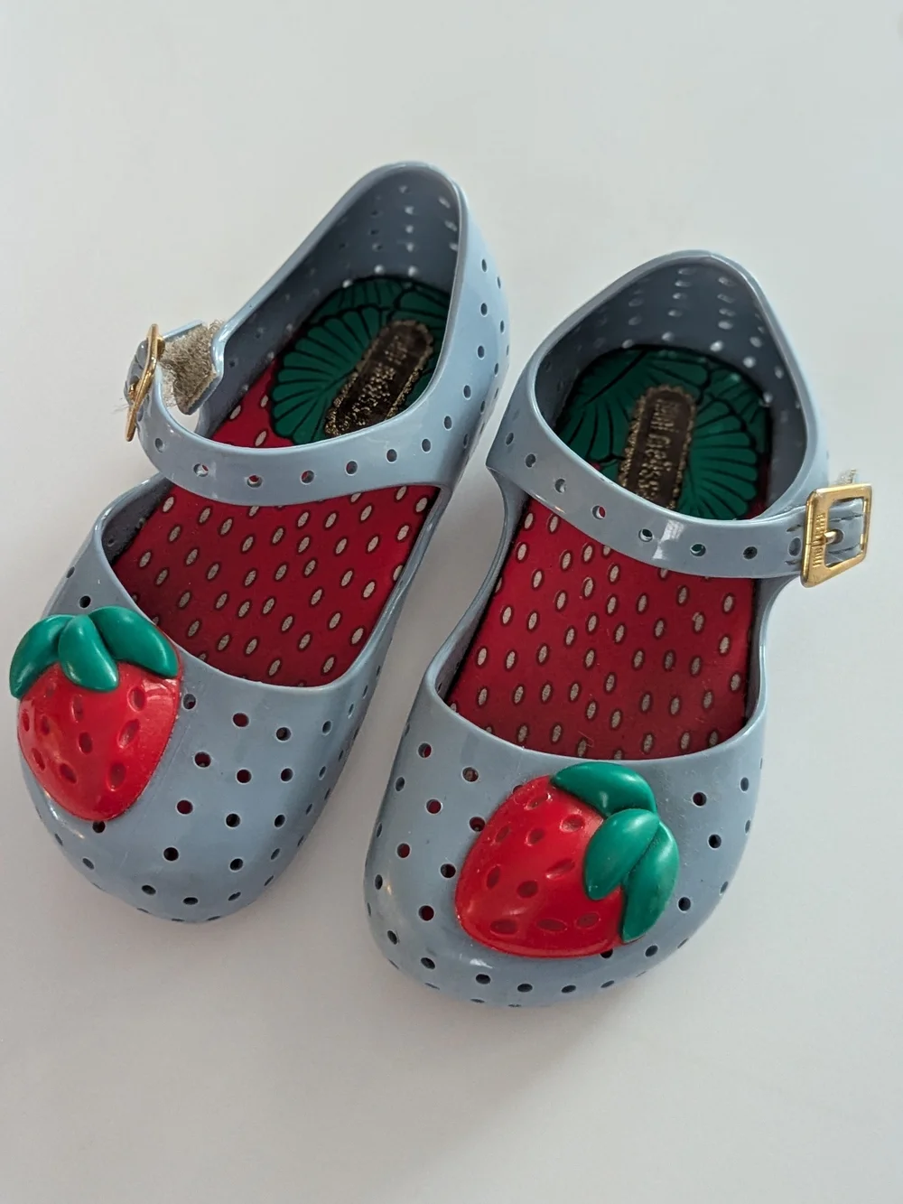 Mini Melissa Strawberry Jelly Mary Jane Shoes Sz 7